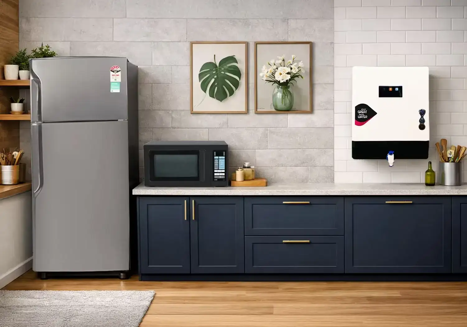 Double Door Fridge, Convection Microwave Oven & RO Combo